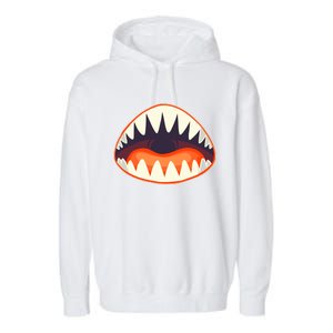 Funny Open Mouth Shark Attack Garment-Dyed Fleece Hoodie