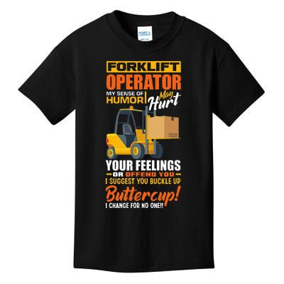 Forklift Operator My Sense Of Humor Funny Forklift Driver Kids T-Shirt