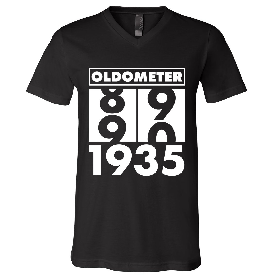 Funny Oldometer Made In 1935 90th Birthday V-Neck T-Shirt