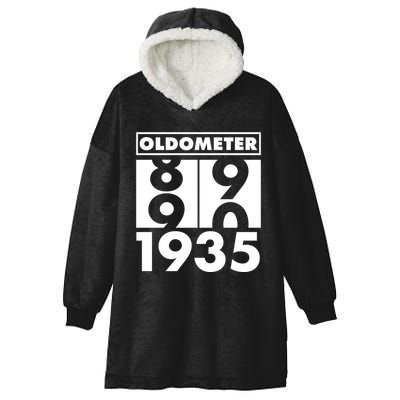 Funny Oldometer Made In 1935 90th Birthday Hooded Wearable Blanket