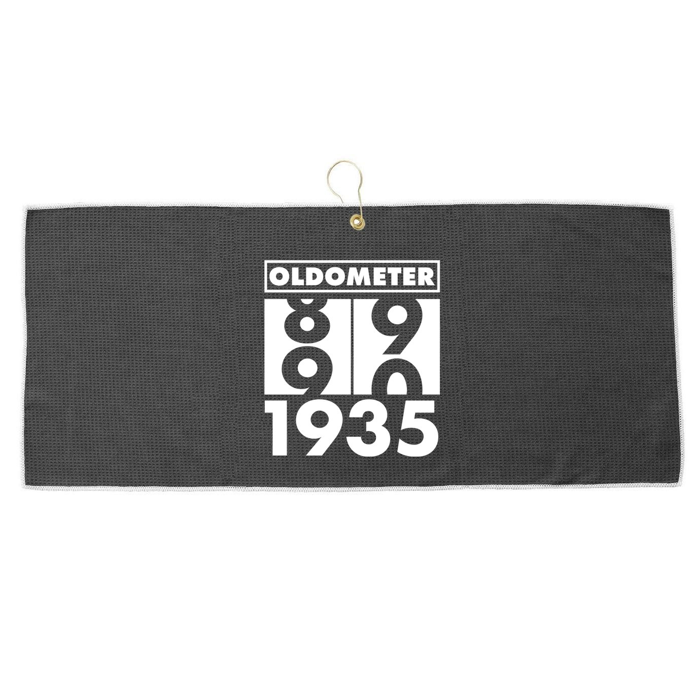 Funny Oldometer Made In 1935 90th Birthday Large Microfiber Waffle Golf Towel