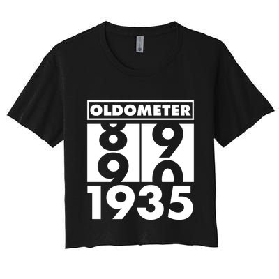Funny Oldometer Made In 1935 90th Birthday Crop Top