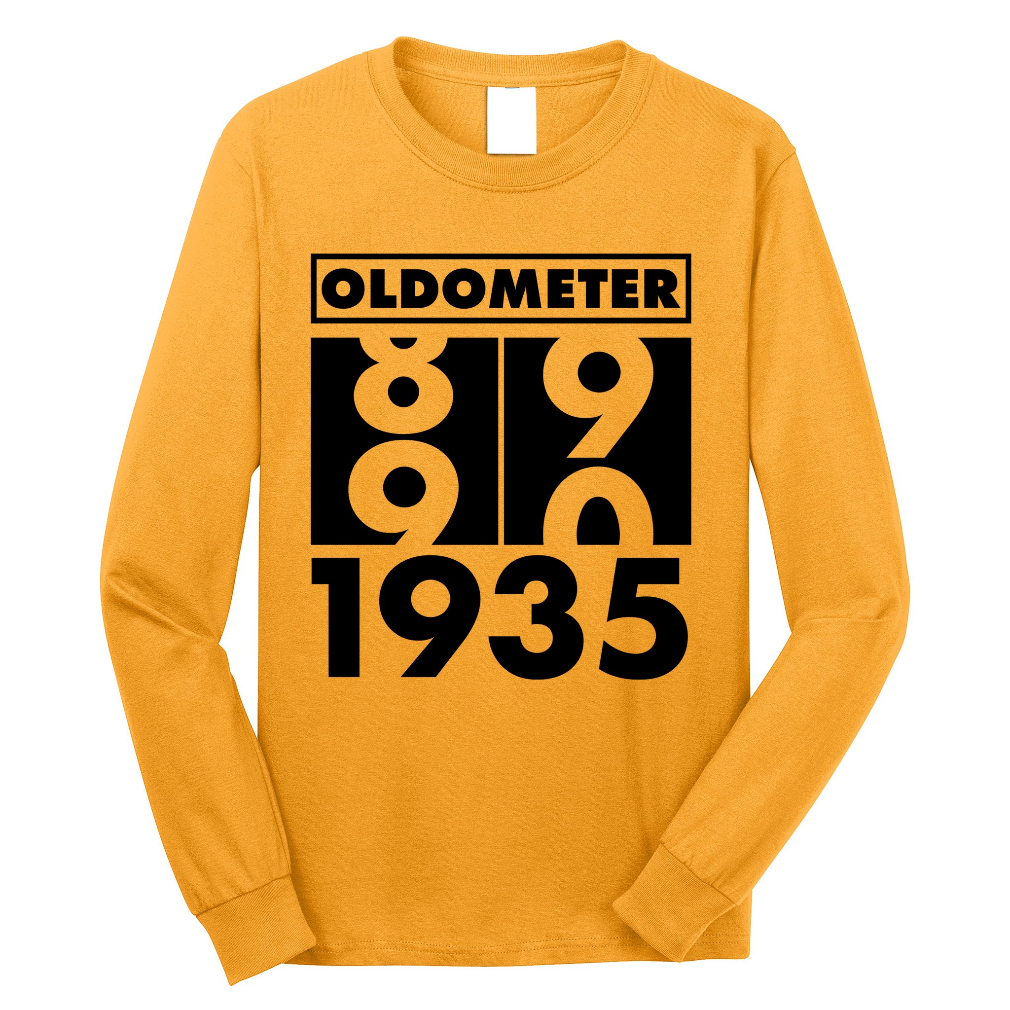 Funny Oldometer Made In 1935 90th Birthday Long Sleeve Shirt