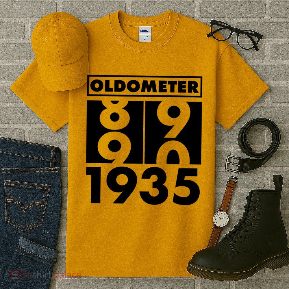 Funny Oldometer Made In 1935 90th Birthday Tall T-Shirt