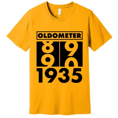 Funny Oldometer Made In 1935 90th Birthday Premium T-Shirt