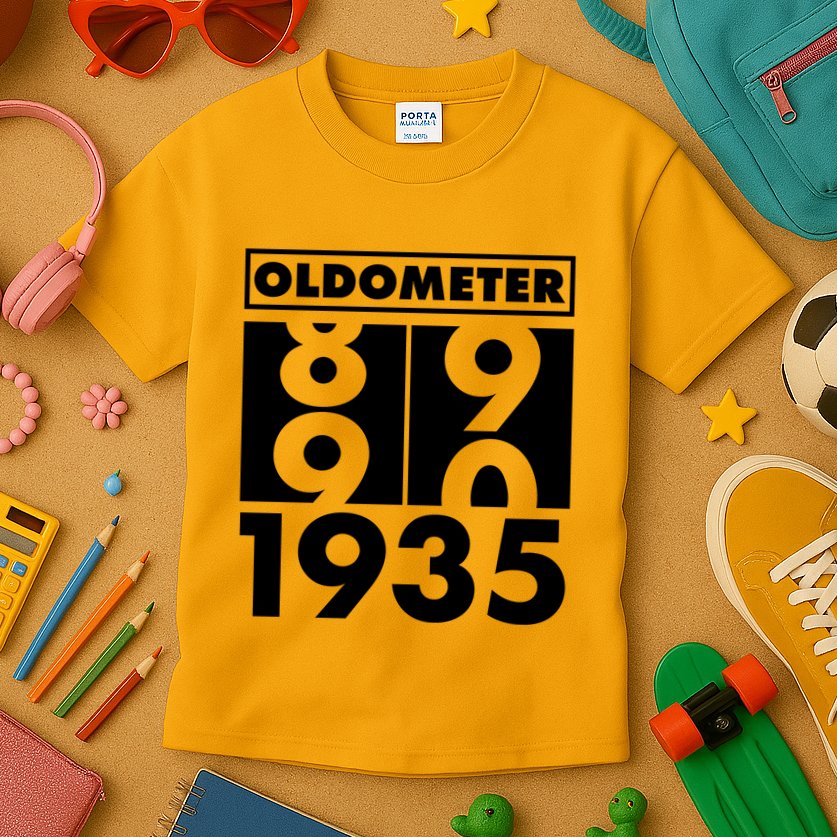 Funny Oldometer Made In 1935 90th Birthday Kids T-Shirt