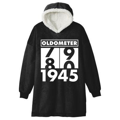 Funny Oldometer Made In 1945 80th Birthday Hooded Wearable Blanket