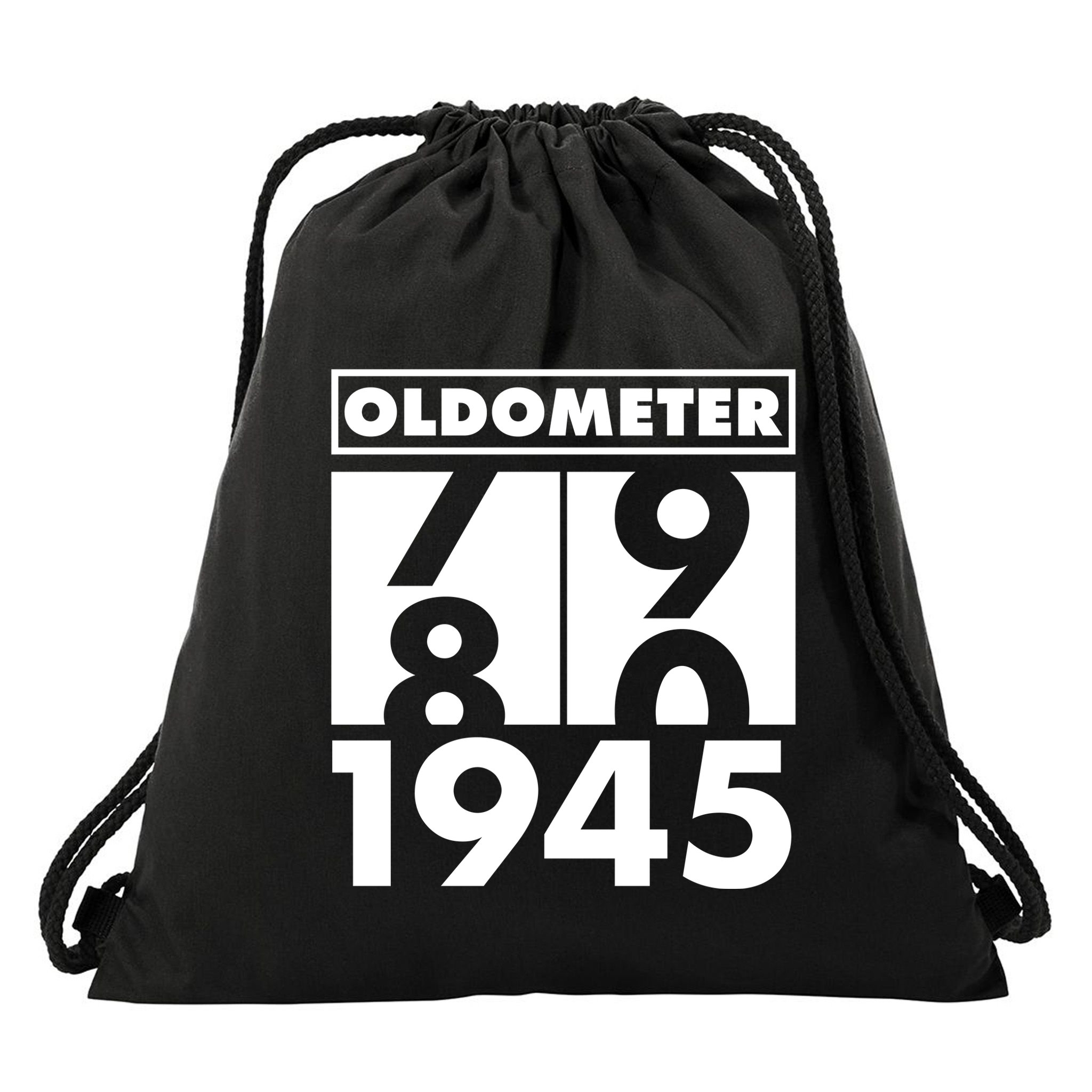 Funny Oldometer Made In 1945 80th Birthday Drawstring Bag