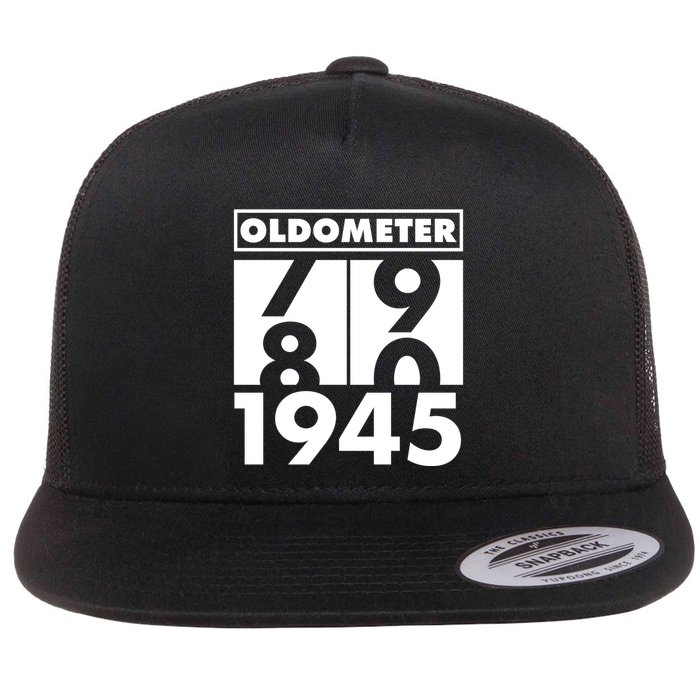 Funny Oldometer Made In 1945 80th Birthday Flatbill Hat