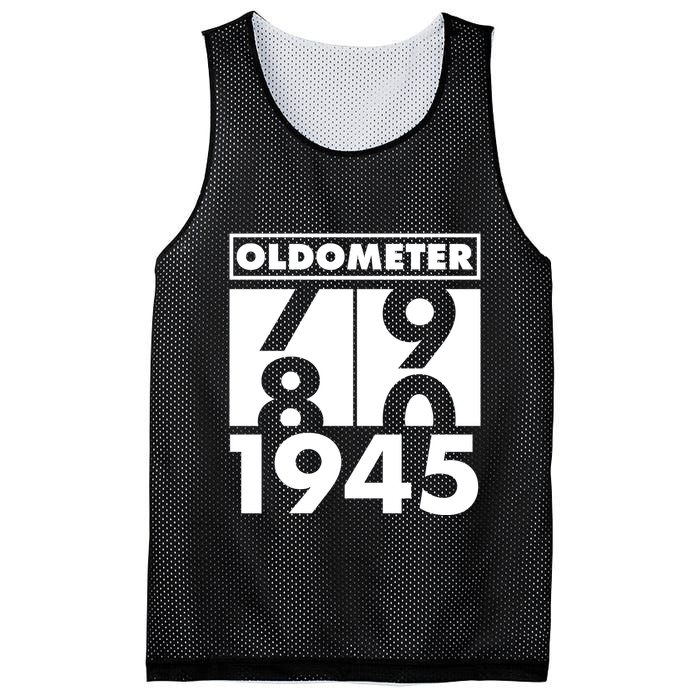 Funny Oldometer Made In 1945 80th Birthday Mesh Reversible Basketball Jersey Tank