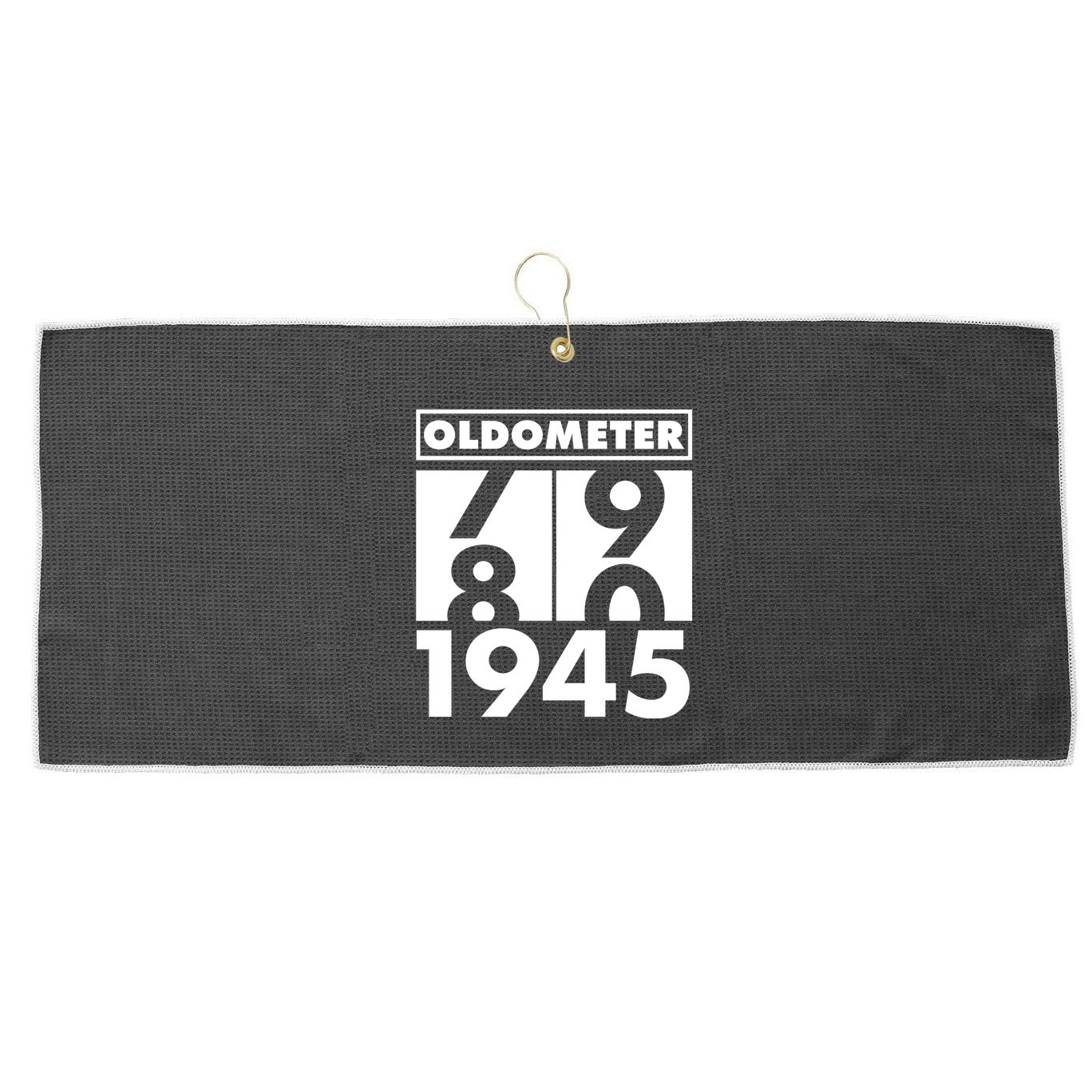 Funny Oldometer Made In 1945 80th Birthday Large Microfiber Waffle Golf Towel