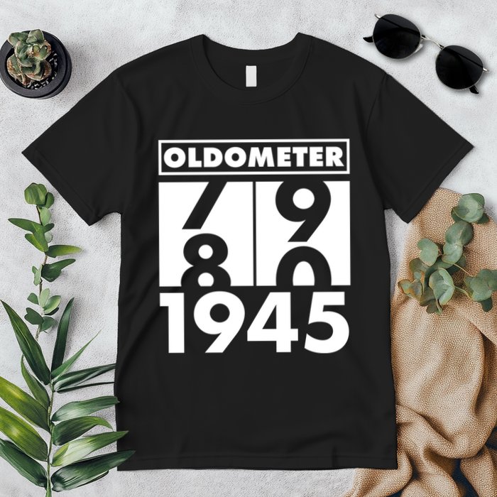Funny Oldometer Made In 1945 80th Birthday Premium T-Shirt