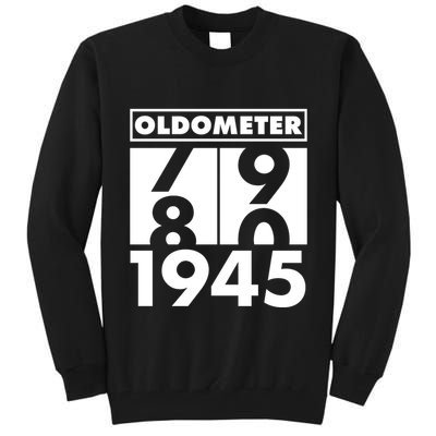 Funny Oldometer Made In 1945 80th Birthday Tall Sweatshirt