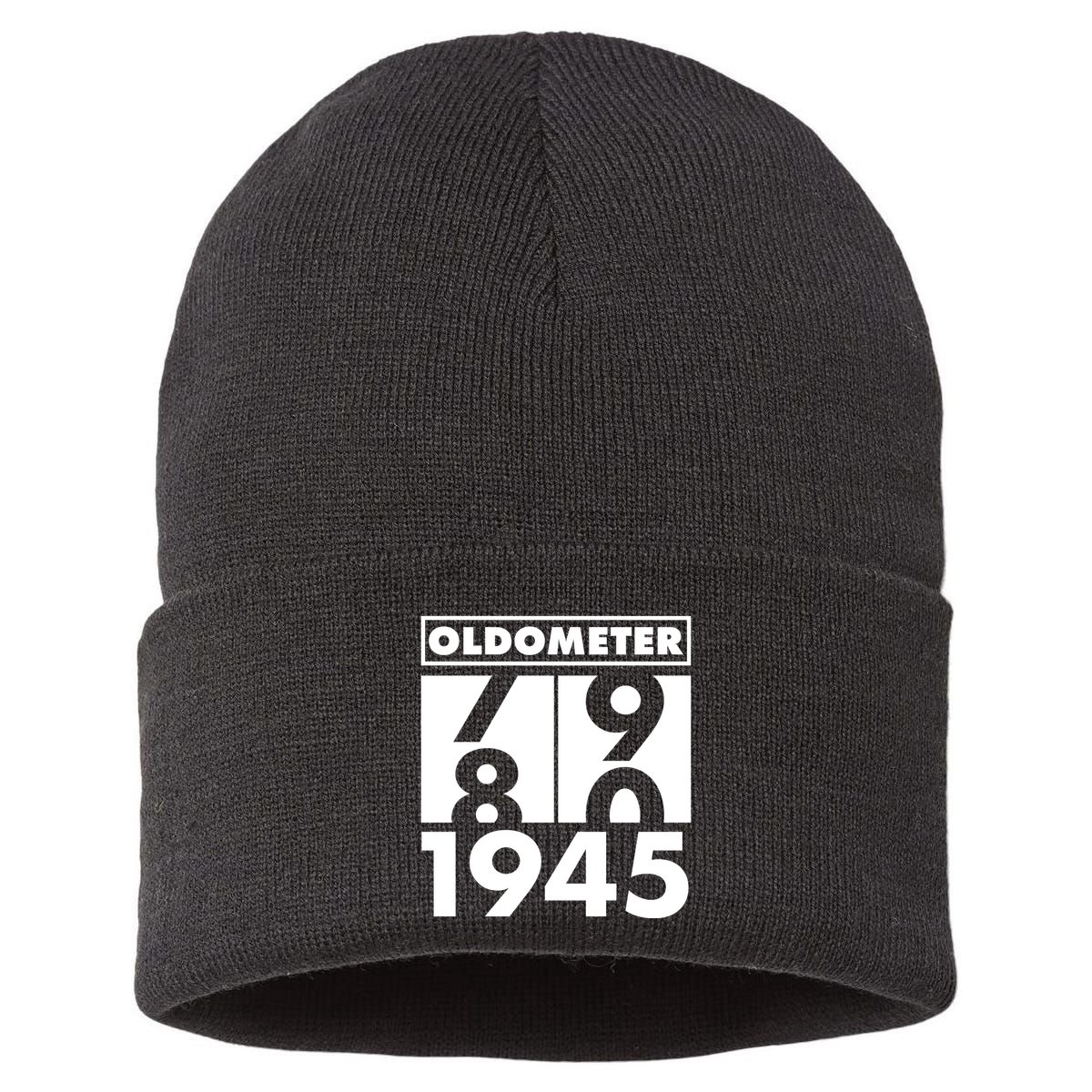 Funny Oldometer Made In 1945 80th Birthday Sustainable Knit Beanie