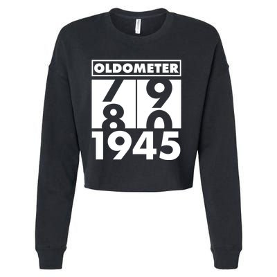 Funny Oldometer Made In 1945 80th Birthday Cropped Pullover Crew
