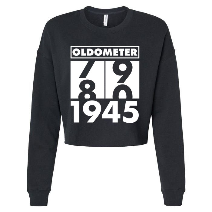 Funny Oldometer Made In 1945 80th Birthday Cropped Pullover Crew