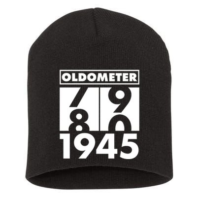 Funny Oldometer Made In 1945 80th Birthday Short Acrylic Beanie