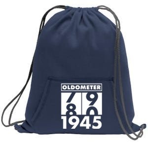 Funny Oldometer Made In 1945 80th Birthday Sweatshirt Cinch Pack Bag