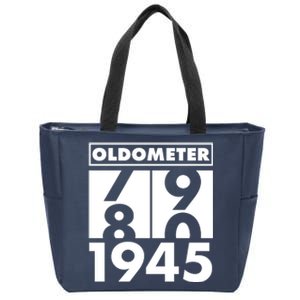 Funny Oldometer Made In 1945 80th Birthday Zip Tote Bag