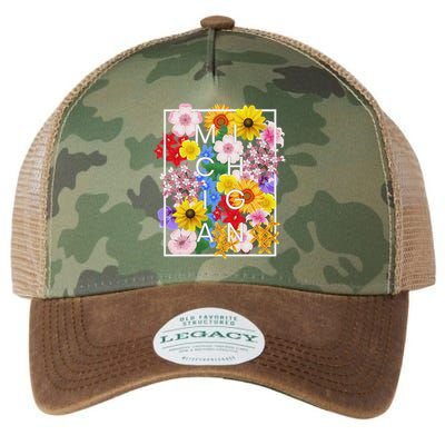 Flowers Of Michigan Word Art Michigander Pride Legacy Tie Dye Trucker Hat