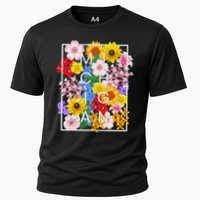Flowers Of Michigan Word Art Michigander Pride Cooling Performance Crew T-Shirt