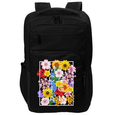 Flowers Of Michigan Word Art Michigander Pride Impact Tech Backpack