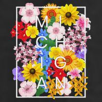 Flowers Of Michigan Word Art Michigander Pride 15oz Campfire Ceramic Mug