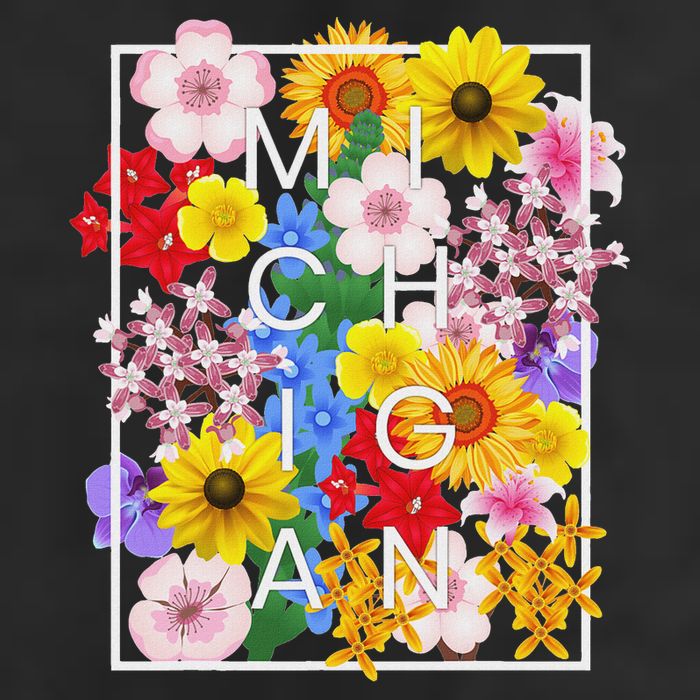 Flowers Of Michigan Word Art Michigander Pride 15oz Campfire Ceramic Mug