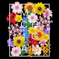 Flowers Of Michigan Word Art Michigander Pride 16 in Basic Backpack