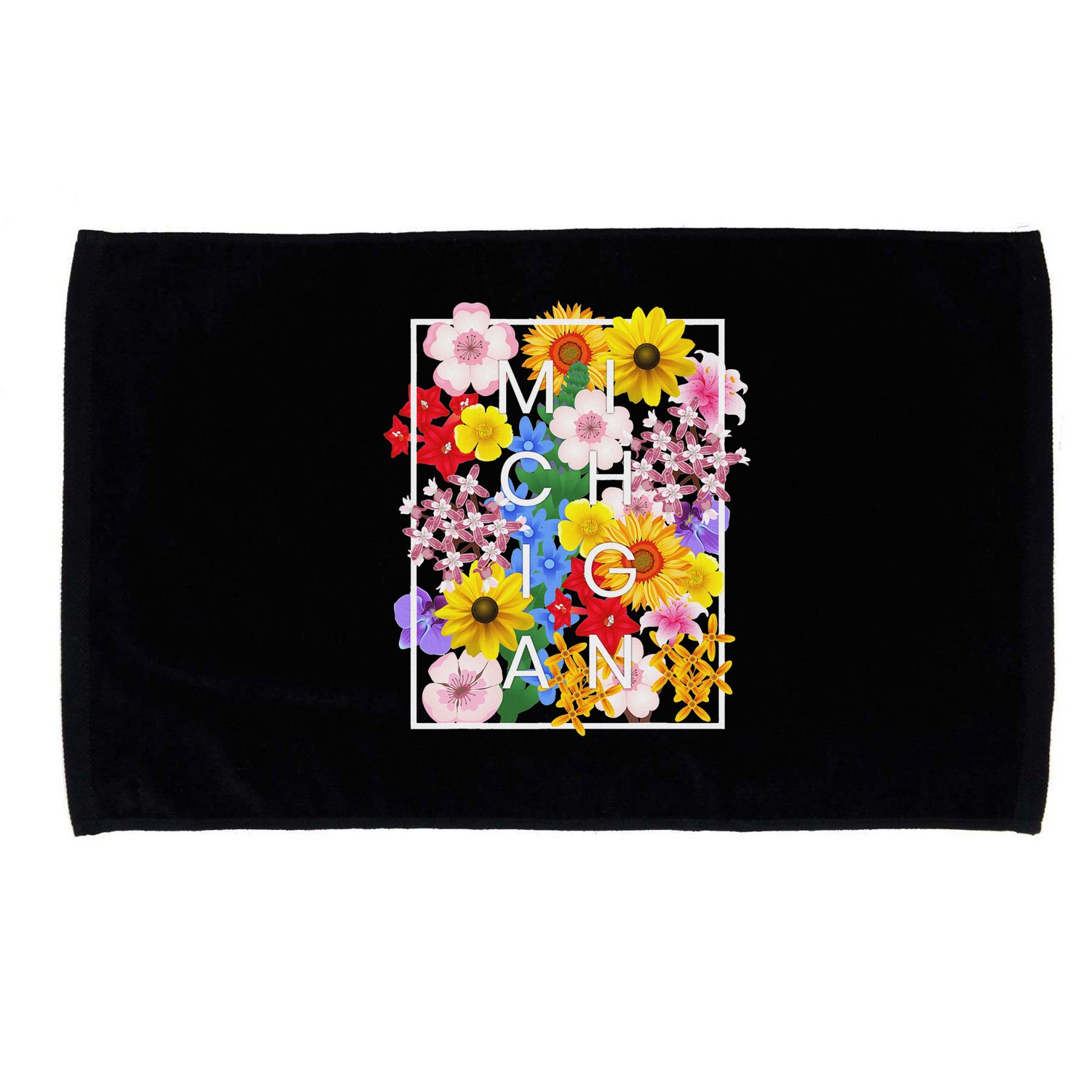 Flowers Of Michigan Word Art Michigander Pride Microfiber Hand Towel
