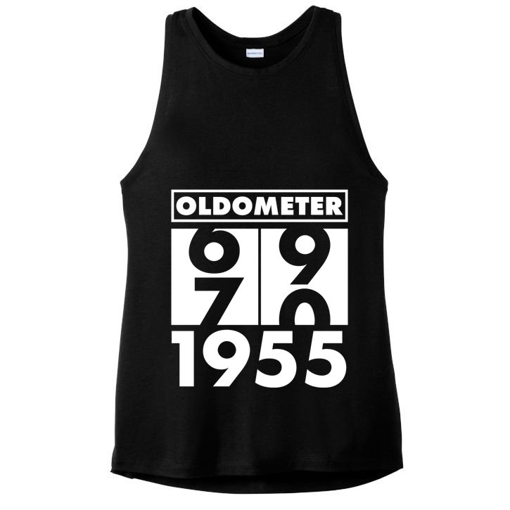 Funny Oldometer Made In 1955 70th Birthday Ladies PosiCharge Tri-Blend Wicking Tank