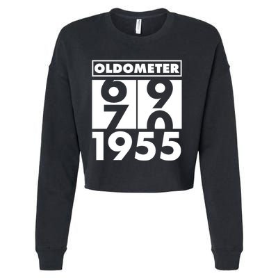 Funny Oldometer Made In 1955 70th Birthday Cropped Pullover Crew