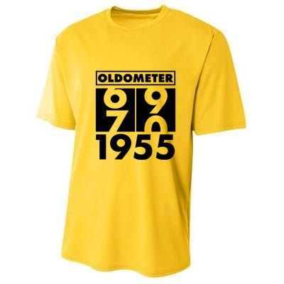 Funny Oldometer Made In 1955 70th Birthday Youth Performance Sprint T-Shirt