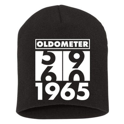 Funny Oldometer Made In 1965 60th Birthday Short Acrylic Beanie