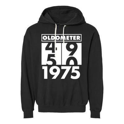 Funny Oldometer Made In 1975 50th Birthday Garment-Dyed Fleece Hoodie
