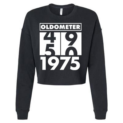 Funny Oldometer Made In 1975 50th Birthday Cropped Pullover Crew