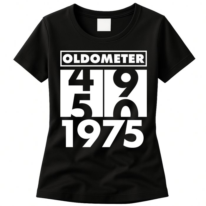 Funny Oldometer Made In 1975 50th Birthday Womens T-Shirt