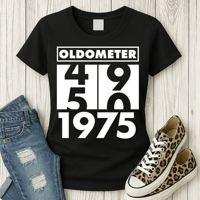 Funny Oldometer Made In 1975 50th Birthday Womens T-Shirt