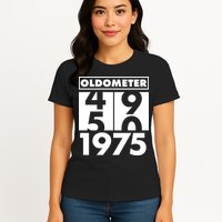 Funny Oldometer Made In 1975 50th Birthday Womens T-Shirt