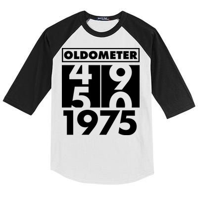 Funny Oldometer Made In 1975 50th Birthday Kids Colorblock Raglan Jersey