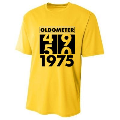 Funny Oldometer Made In 1975 50th Birthday Youth Performance Sprint T-Shirt