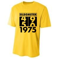 Funny Oldometer Made In 1975 50th Birthday Youth Performance Sprint T-Shirt
