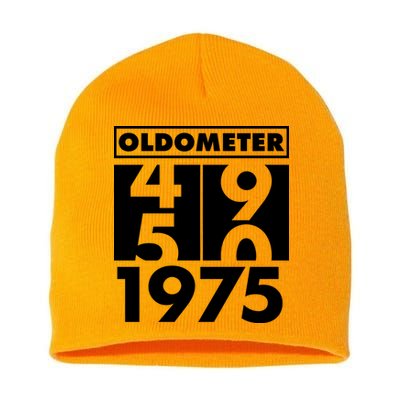 Funny Oldometer Made In 1975 50th Birthday Short Acrylic Beanie