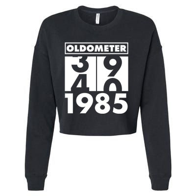 Funny Oldometer Made In 1985 40th Birthday Cropped Pullover Crew