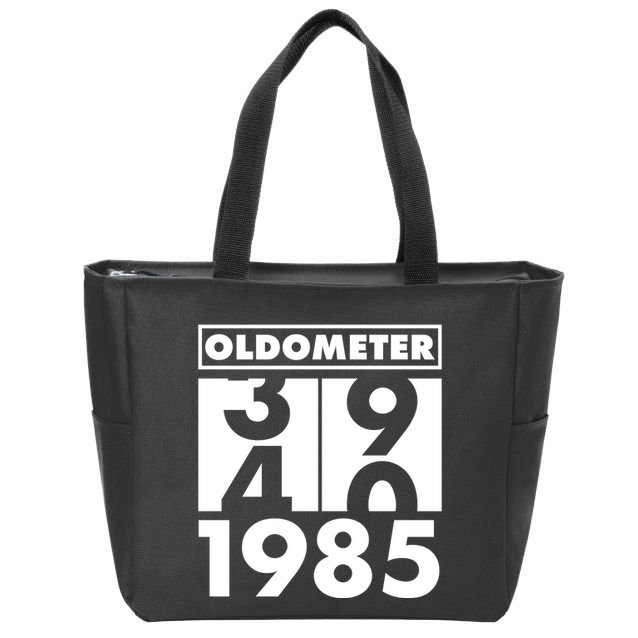 Funny Oldometer Made In 1985 40th Birthday Zip Tote Bag