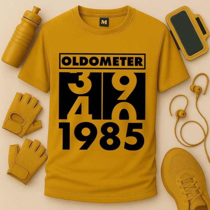 Funny Oldometer Made In 1985 40th Birthday Cooling Performance Crew T-Shirt