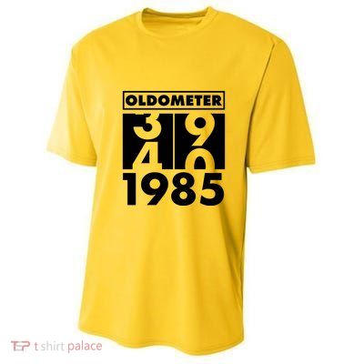 Funny Oldometer Made In 1985 40th Birthday Youth Performance Sprint T-Shirt