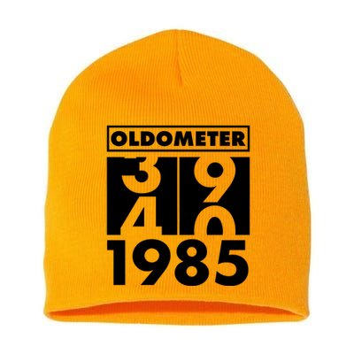 Funny Oldometer Made In 1985 40th Birthday Short Acrylic Beanie