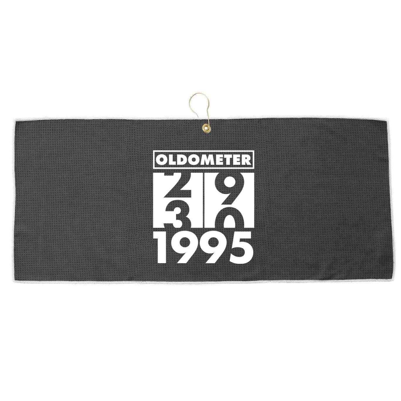 Funny Oldometer Made In 1995 30th Birthday Large Microfiber Waffle Golf Towel