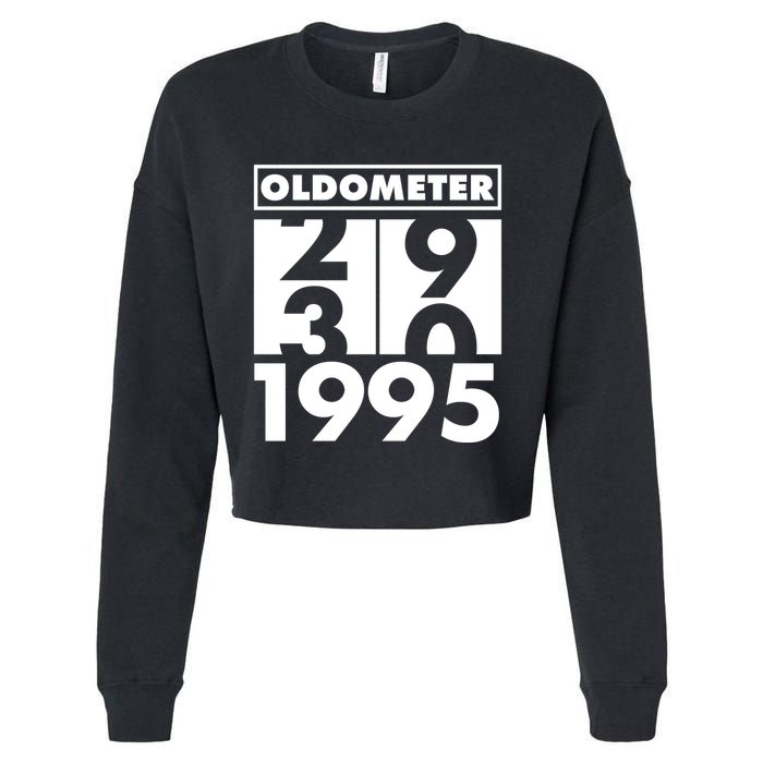 Funny Oldometer Made In 1995 30th Birthday Cropped Pullover Crew
